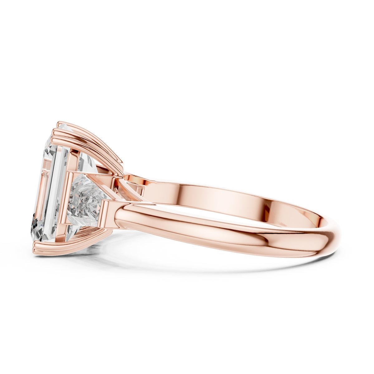 3.5ct TW Emerald Cut Lab-Grown Diamond Three Stone Ring