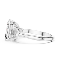 3.5ct TW Emerald Cut Lab-Grown Diamond Three Stone Ring in White Gold — Verasah fine jewellery