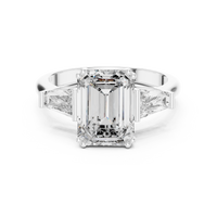 3.5ct TW Emerald Cut Lab-Grown Diamond Three Stone Ring in White Gold — Verasah fine jewellery
