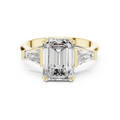 3.5ct TW Emerald Cut Lab-Grown Diamond Three Stone Ring