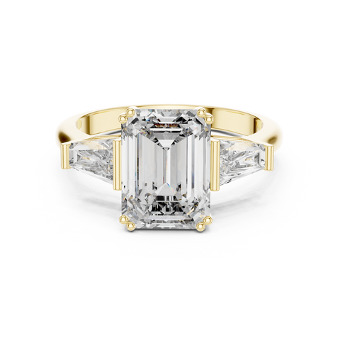 3.5ct TW Emerald Cut Lab-Grown Diamond Three Stone Ring