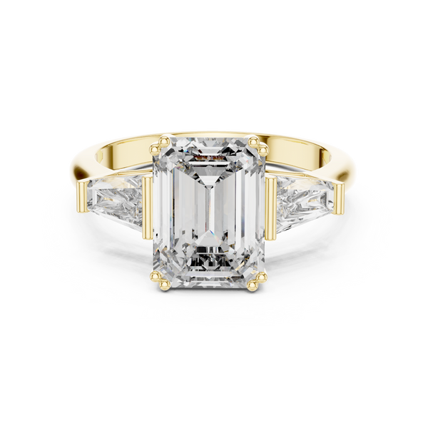 3.5ct TW Emerald Cut Lab-Grown Diamond Three Stone Ring