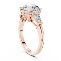 4.17ct TW Round and Baguette Lab-Grown Diamond Three Stone Ring in Rose Gold — Verasah fine jewellery