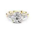 4.17ct TW Round and Baguette Lab-Grown Diamond Three Stone Ring