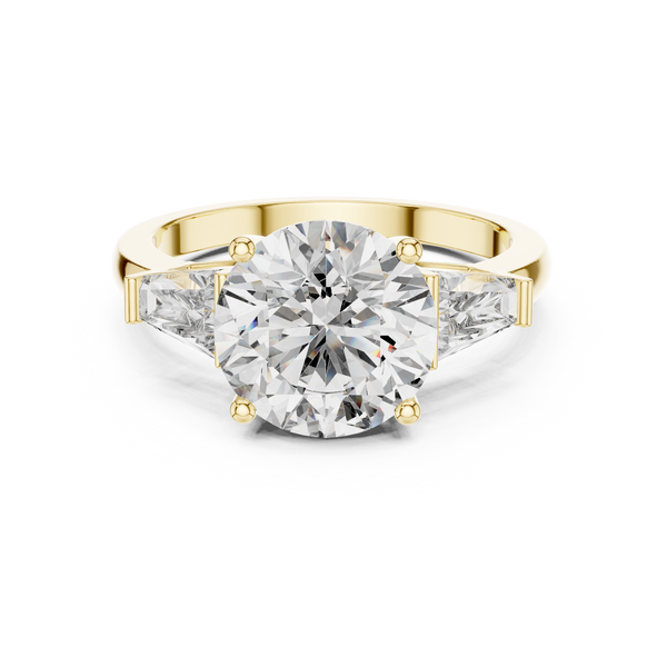 4.17ct TW Round and Baguette Lab-Grown Diamond Three Stone Ring