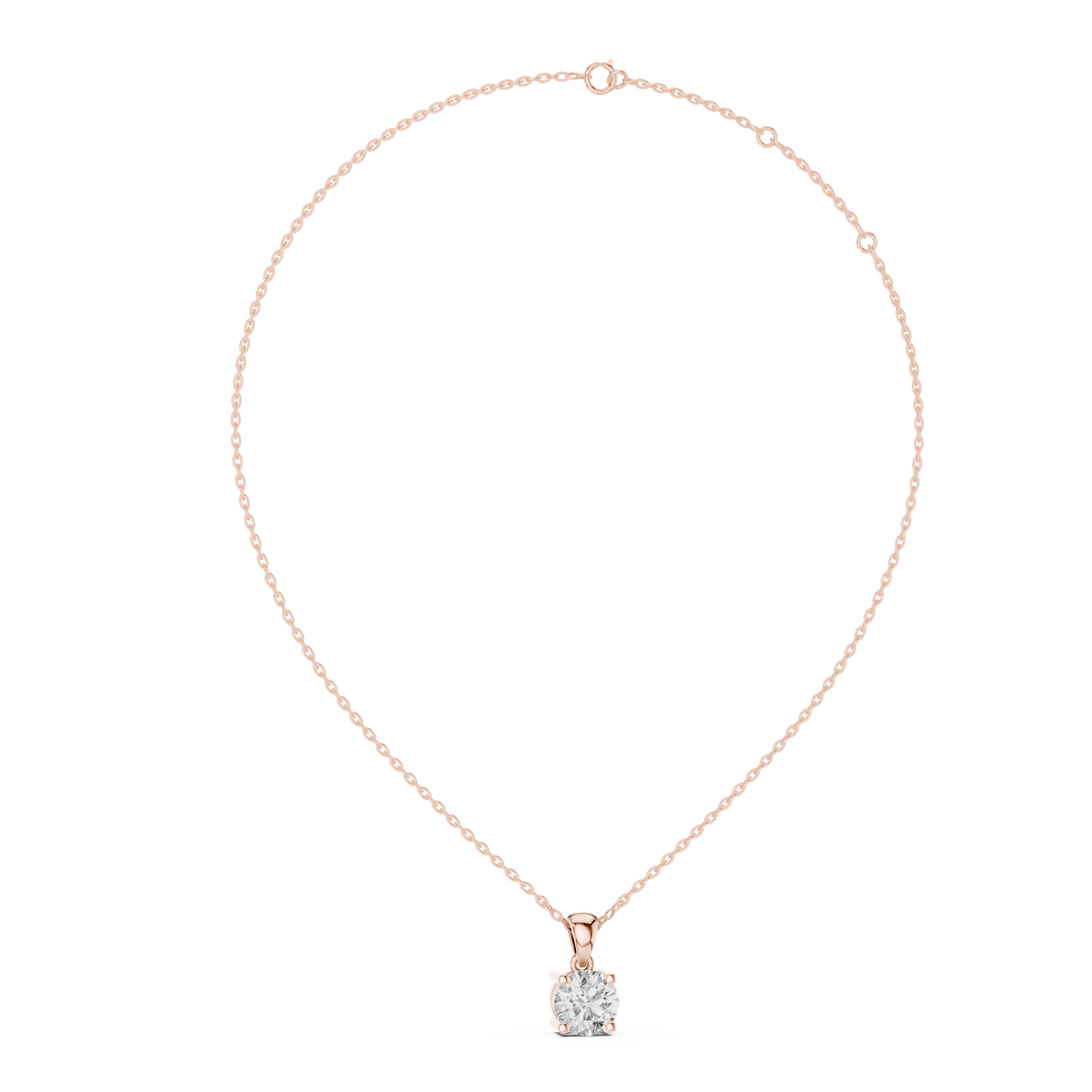 1ct TW Round Lab-Grown Diamond Solitaire Pendant Necklace