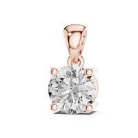 1ct TW Round Lab-Grown Diamond Solitaire Pendant Necklace in Rose Gold — Verasah fine jewellery