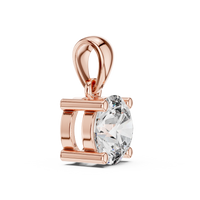 1ct TW Round Lab-Grown Diamond Solitaire Pendant Necklace in Rose Gold — Verasah fine jewellery