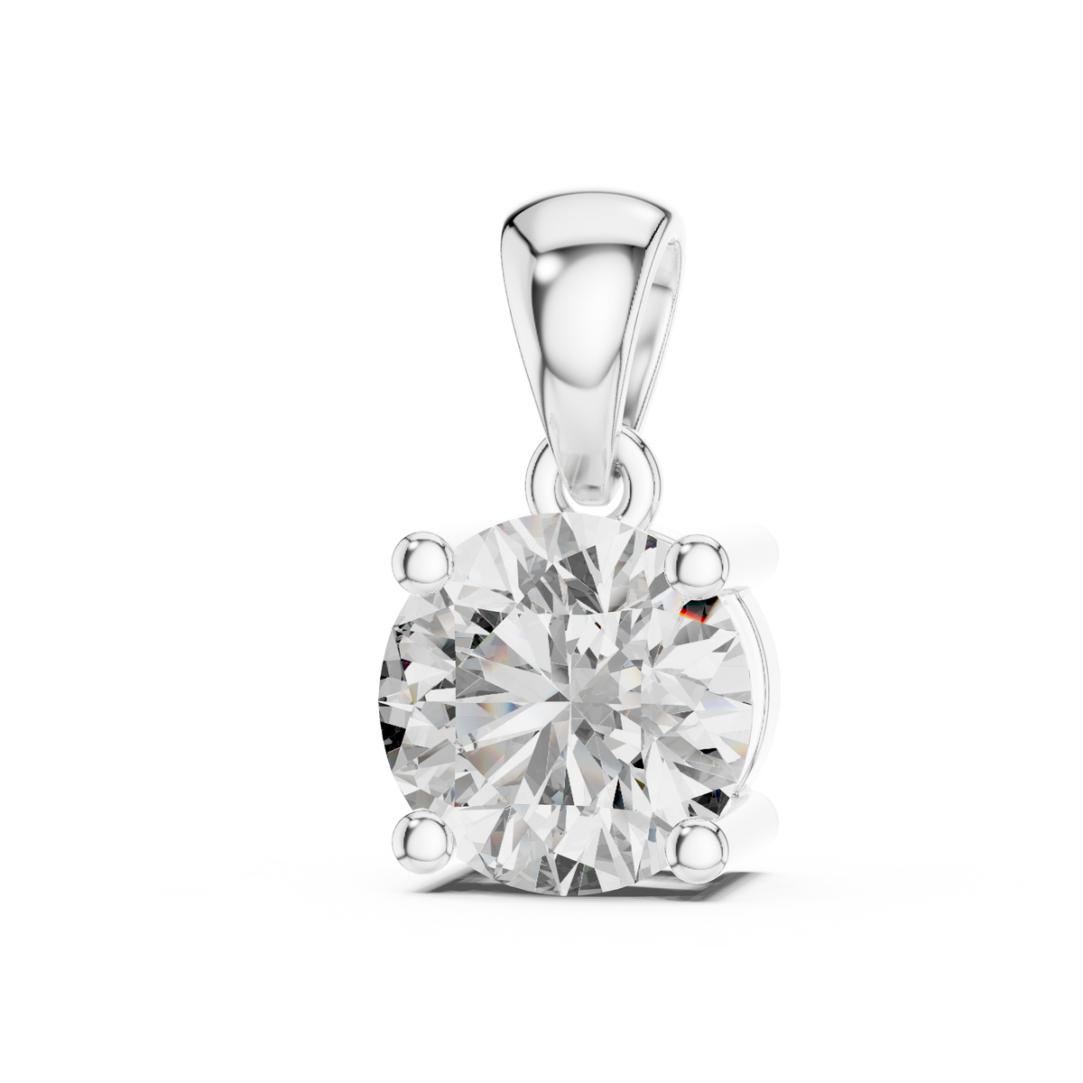 1ct TW Round Lab-Grown Diamond Solitaire Pendant Necklace
