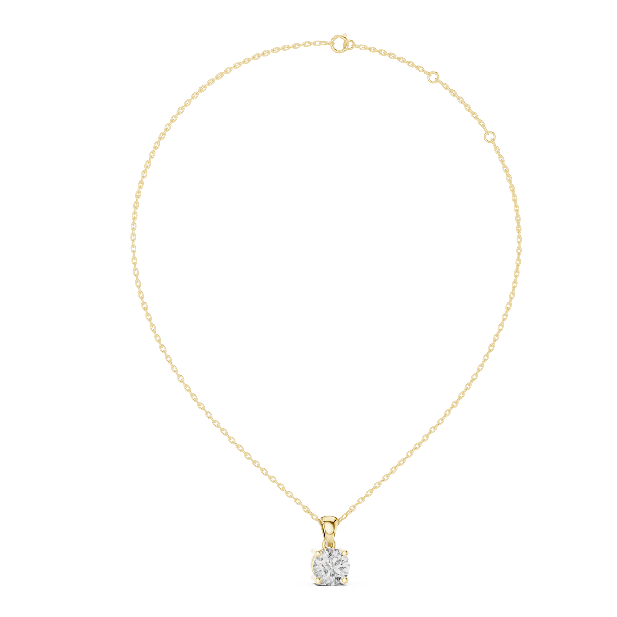 1ct TW Round Lab-Grown Diamond Solitaire Pendant Necklace