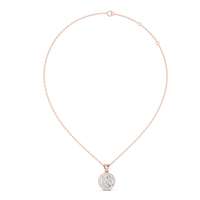 1.2ct TW Round Lab-Grown Diamond Halo Pendant Necklace in Rose Gold — Verasah fine jewellery