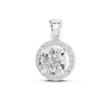 1.2ct TW Round Lab-Grown Diamond Halo Pendant Necklace in White Gold — Verasah fine jewellery
