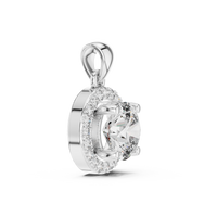 1.2ct TW Round Lab-Grown Diamond Halo Pendant Necklace in White Gold — Verasah fine jewellery