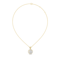 1.2ct TW Round Lab-Grown Diamond Halo Pendant Necklace in Yellow Gold — Verasah fine jewellery