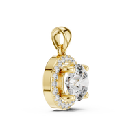 1.2ct TW Round Lab-Grown Diamond Halo Pendant Necklace in Yellow Gold — Verasah fine jewellery