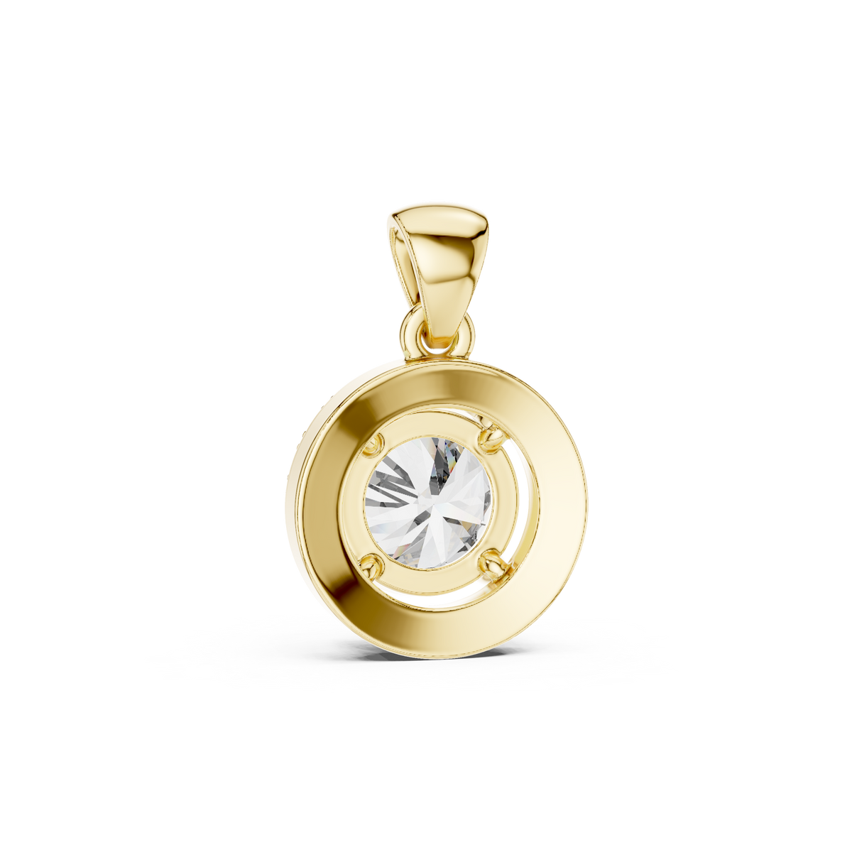 1.2ct TW Round Lab-Grown Diamond Halo Pendant Necklace