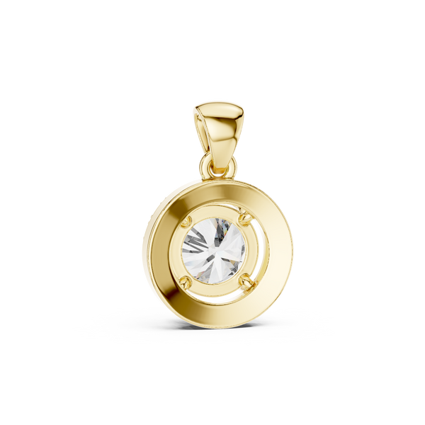 1.2ct TW Round Lab-Grown Diamond Halo Pendant Necklace
