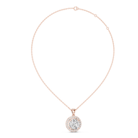 3.22ct TW Round Lab-Grown Diamond Halo Pendant Necklace in Rose Gold — Verasah fine jewellery