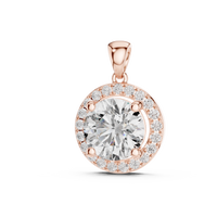3.22ct TW Round Lab-Grown Diamond Halo Pendant Necklace in Rose Gold — Verasah fine jewellery