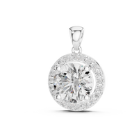 3.22ct TW Round Lab-Grown Diamond Halo Pendant Necklace in White Gold — Verasah fine jewellery