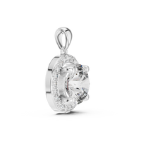 3.22ct TW Round Lab-Grown Diamond Halo Pendant Necklace in White Gold — Verasah fine jewellery