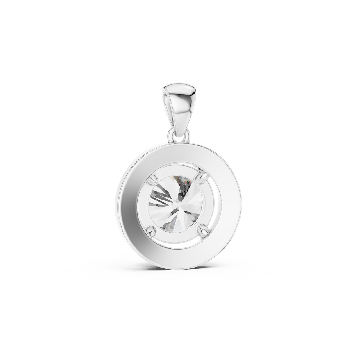 3.22ct TW Round Lab-Grown Diamond Halo Pendant Necklace