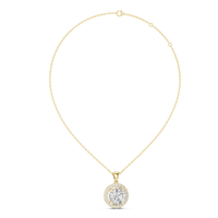 3.22ct TW Round Lab-Grown Diamond Halo Pendant Necklace in Yellow Gold — Verasah fine jewellery