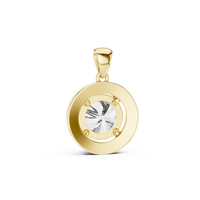 3.22ct TW Round Lab-Grown Diamond Halo Pendant Necklace in Yellow Gold — Verasah fine jewellery