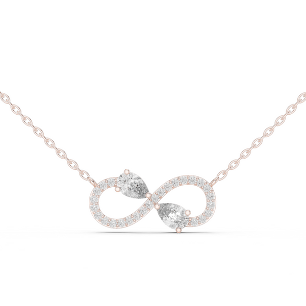 0.71ct TW Pear and Round Lab-Grown Diamond Infinity Pendant Necklace
