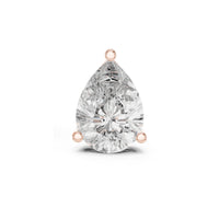 Rose Gold 1.5ct Pear Cut Solitaire Stud Earring for Men — Verasah