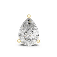 Yellow Gold 1.5ct Pear Cut Solitaire Stud Earring for Men, view 2 — Verasah