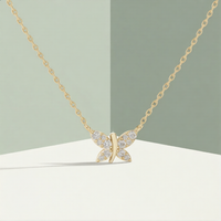 0.24ct TW Round Lab-Grown Diamond Butterfly Pendant Necklace — Verasah fine jewellery